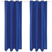 Arsvita 2er Pack Gardine Blickdicht Alessia mit Universalband 140 cm x 175 cm Blau