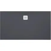 Hoesch Duschwanne Structura 1100x800x25 in gesoftete Schieferoptik, mit Antirutsch B, Material Solique, Weiß