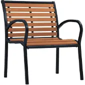 vidaXL Gartenstühle 2 Stk. Stahl und WPC Schwarz und Braun