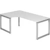 Hjh OFFICE PRO REGO 82 S - 200 x 120 höhenverstellbar Weiß/Silber