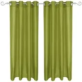 Arsvita 2er Pack Gardine Blickdicht Alessia mit Ösen 140x175cm grün
