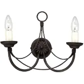 Elstead Lighting Elstead Carisbrooke Wandleuchte E14 2-fach Schwarz, UK
