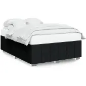 Syfax Bettgestell ohne Matratze Schwarz 140x190 cm Stoff