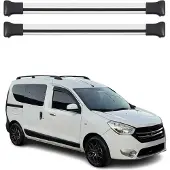 Omac Dachträger Grundtäger für Dacia Dokker 2012-2021 75kg Aluminium Silber 2tlg