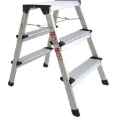 Lemodo Klappbare Leiter 3 Stufen, Trittleiter aus Aluminium, Treppenleiter bis 150kg belastbar