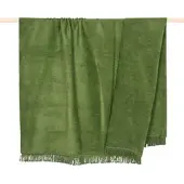 PAD Wohndecke "SYDNEY", dunkelgrün, B:150cm L:200cm, Mischgewebe, Wohndecken, Wohndecke, Made in Europe, Uni Farben, mit Fransen, 150x200 cm
