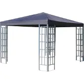 Quick Star Rank Pavillon 3x3m Metall Garten Partyzelt Anthrazit RAL 7012