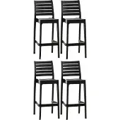 CLP 4er Set Barhocker Ares mit Fußstütze | Farbe schwarz