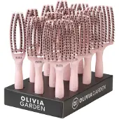 Olivia Garden Fingerbrush Boar&Nylon Display Pastel Pink 12st