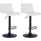 CLP 2er Set Barhocker Branford höhenverstellbar und 360 drehbar | Farbe weiß Material Kunststoff