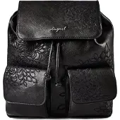 Desigual Moderner Damen Rucksack Schwarz: Vielseitig & Stilvoll mit Details