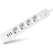 Entac Steckdosenleiste 4fach 3x USB-A, 1,5m weiss