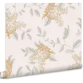 Laura Ashley Vliestapete "Portland Fern Apricot" geblümt glatt 10mx52cm (ca. 5m2)