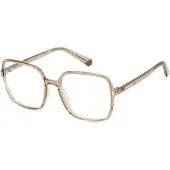 Polaroid PLD D526 Damen-Brille inkl. Gläser Vollrand Quadratisch Kunststoff-Gestell 54/17/140, braun