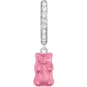 Thomas Sabo CR726-052-9 Einzel-Creole Silber-Ohrring mit Pinkfarbenem Goldbären
