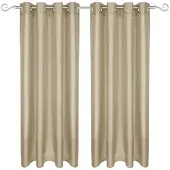 Arsvita 2er Pack Gardine Blickdicht Alessia mit Ösen 140x175cm taupe hell