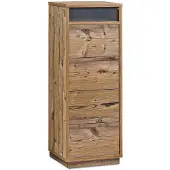Aileenstore Kommode mit 4 Schubkästen, Klapp-Deckel & Dokumenten-Ablage mit Glasfenster - Schubladen-Turm - Push-To-Open Sideboard, Farbe:Fichte