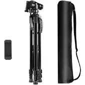 Puluz Aluminum Live Selfie Tripod with 3D Head and Phone Holder (Black)