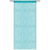 Arsvita Fadenvorhang Fadengardine Gardine Vorhang Metall-Optik 140 cm x 250 cm Stangendurchzug Türkis