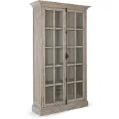 Bizzotto Vitrine Columbia aus Eschenholz, klassisch, Natur, 2 Türen, Glasfront für stilvolle Aufbewahrung