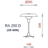 Piet Hein RA 250 D Tischleuchte Schwarz - , Metallisch, für Wohnzimmer, Metall