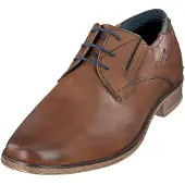Bugatti Herren Echtleder Halbschuh Schnürer cognac, Herren:48 EU