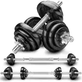 RE:SPORT Hantelset Gusseisen 20 kg Kurzhanteln Langhantel Set Hantel Hantelscheiben