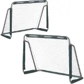 Relaxdays Fußballtor Garten, 2er Set, Kinder & Erwachsene, HBT: 110 x 150 x 75 cm, Metall, stabile Tore Fußball, grau