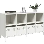 vidaXL Sideboard Weiß 135x39x73,5 cm Kaltgewalzter Stahl