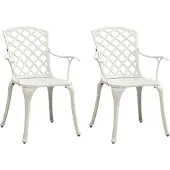 vidaXL Möbel Outdoor Relaxsessel,Balkonstuhl Gartenstühle 2 Stk. Aluminiumguss Weiß DE54991