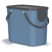 Rotho Mülltrennsystem 25L Albula - Mülleimer 40,0 x 23,5 x 34,0 cm - Abfalleimer Kunststoff mit Griffen - Müllbehälter mit Deckel und Aufklebern