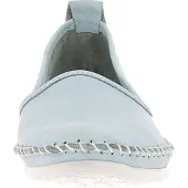 Andrea conti Damen Slipper Mokassin aus weichem Leder im Boho Style 0027449, Größe:42 EU, Farbe:Blau