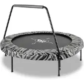 Exit Tiggy Trampolin ø140cm, mit Haltestange, Rund, Kindertrampolin, Schwarz/Grau