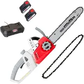 Ikra Akku Kettensäge ICC 2/2035 | 20V | 35cm OREGON Schwert | 2 Antivibrationsketten | werkzeuglose Kettenspannung | mit 2 Akkus & Doppel-Schnelllader