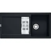 Franke Spüle MARIS MRG 651 BLACK MATT mit Druckknopfventil und Abtropfbecken / Ausschnittmaß 950 x 480 mm