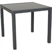 SVITA Gartentisch aus Aluminium mit Glasplatte Balkon-Tisch Gartenmöbel Grau