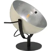 Masterlight Tischleuchte Larino 1-flammig Stahl Weiß-Blattsilber Ø30cm