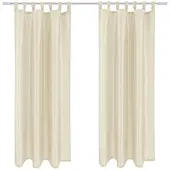 Arsvita 2er Pack Gardine Blickdicht Alessia mit Schlaufen 140x175cm beige