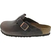 Birkenstock für Damen. 860131 Leder-Clogs Boston (Normale Passform) braun (42), Wohnung, Keine, Lässig