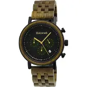 Holzwerk Germany Holzwerk BERGHEIM Herren Holz & Edelstahl Chronograph Datum Uhr, grün, schwarz