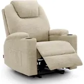 MCombo M Elektrisch Relaxsessel Massagesessel Fernsehsessel 7061 (Beige-Stoff)