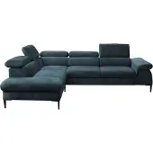 Vente-unique Ecksofa mit Schlaffunktion - Ecke Links - Stoff - Dunkelblau - SEPINA von PASCAL MORABITO