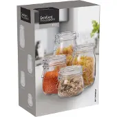 Eh Excellent Houseware Glasbehälter mit Clip RESO, 4-teilig