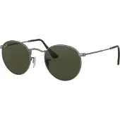 Ray-Ban RB 3447 ROUND METAL Herren-Sonnenbrille Vollrand Rund Metall-Gestell, grau