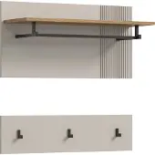 Die Möbelfundgrube Wandgarderobe Paneele Beige-Kaschmir - Eiche 80 cm - 2-teilig - SLIDE