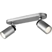 Philips Ecomoods Spot 556524816, Strahler Oberflächenbeleuchtung, GU10, 2 Glühbirne(n), Fluoreszierend, 2700 K, Aluminium