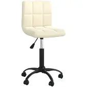 Syfax Bürostuhl Samt Creme, drehbar, mit Rollen, Gasfeder, dick gepolstert, 40x47x76-87,5 cm