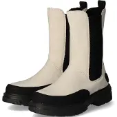 Rieker Damen Chelsea Boot Stiefelette trendy Color Blocking Profilsohle Z9170, Größe:40 EU, Farbe:Beige