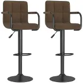 vidaXL Barhocker 2 Stk. Braun Stoff
