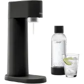 MySoda Woody, Design-Wassersprudler (Black) mit 1L Flasche